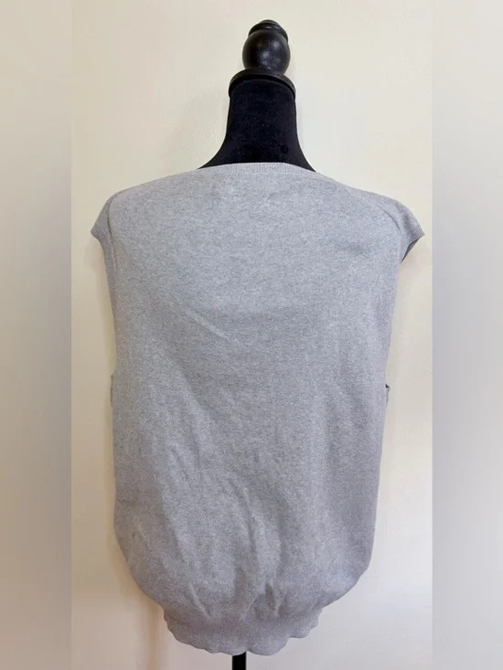 Polo Ralph Lauren Pima Cotton Sweater Vest Mens M Gray Blue Classic Preppy Lux - Picture 6 of 8